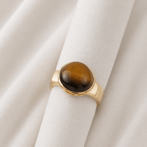 Tiger Eye Statement <b>Ring</b> <b>Brass</b> Handmade Oval Cabochon Brown Gemstone <b>Ring</b> for Women Gift Shopping - Product Image 4