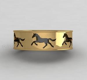 High Quality Solid 925 Silver 7mm Wide Horse Equestrian Blank Bezel <b>Ring</b> Setting <b>for</b> Breastmilk <b>Ashes</b> Resin DIY Jewelry Findings - Product Image 5