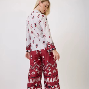 Ladies Summer Two-Piece Full Sleeve Long Dress Breathable Eco-Friendly Floral Printed Casual Women Direct Manufacturer - Product Image 1