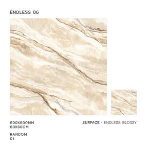 Export Quality Dinova Griss Dark Brown 600x600mm Marble Look Glossy Porcelain Tiles 60x60cm 2x2 Ceramic Floor Tiles - Product Image 6