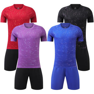 <b>Soccer</b> Uniform Set Purple Short Sleeve Crew Neck Sublimated Wholesale Blank Football Uniforms 100%polyester Quick Dry Breathable - Product Image 2