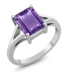 แหวนหมั้นแบบแยกส่วนประดับพลอยอะเมทิสต์ เงินแท้ 925 ชุบทอง 14k ดีไซน์เรียบหรู สำหรับผู้หญิง เหมาะเป็นของขวัญแต่งงาน - Product Image 3