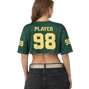 เสื้อเจอร์ซีย์อเมริกันฟุตบอลแขนสั้นผ้าตาข่ายสำหรับผู้หญิง ระบายอากาศได้ดี สไตล์สตรีทแวร์ เสื้อกีฬา รับผลิตตามแบบ OEM แบรนด์ส่วนตัว - Product Image 4