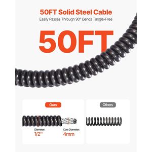 Macchina Portatile per la Pulizia degli Scarichi con Ruote a Coclea da 50 FT x 1/2 Pollici e 4 Lame, Alimentazione Automatica - Product Image 4