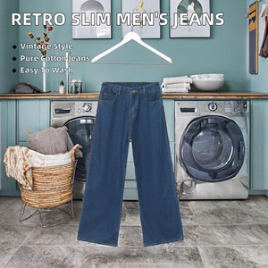 <b>Men</b>’s Signature Style Baggy <b>Jeans</b> Premium Denim Fabric Relaxed Oversized Fit <b>Wide</b> <b>Leg</b> Streetwear Trousers Garment - Product Image 3