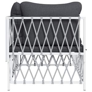 Sofá Esquinero de Jardín de Tela Tejida Blanca con Acero con Recubrimiento en Polvo y Textilene - Elegante Solución de Asientos para Exteriores - Product Image 5