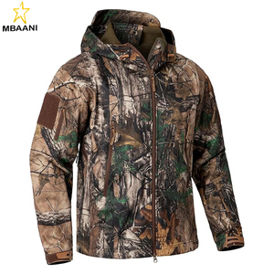 Men's <b>Camo</b> Quiet Hunting <b>Jacket</b> Waterproof Softshell Fleece Lined Camouflage Outdoor Hiking Fishing Coat - Product Image 1