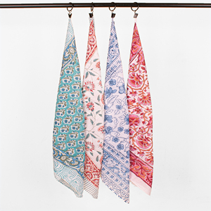 Pañuelo Multiusos de 21 Pulgadas con Estampado Artesanal, Estilo Vintage, para la Muñeca, Accesorio para el Cabello, 100% Algodón, con Diseño Floral, Pañuelo de Bolsillo - Product Image 3