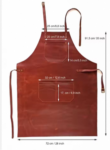 Vintage Style Genuine Leather <b>Apron</b> Multi-Pocket <b>BBQ</b> Cooking Welding Workshop <b>Apron</b> Premium Genuine Leather Adjustable Strap - Product Image 4
