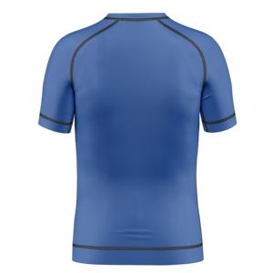 Rashguard à manches courtes personnalisé à col rond pour MMA, BJJ, surf, respirant, séchage rapide, tissu Spandex/Nylon - Product Image 2