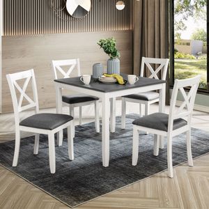 Set da Pranzo Moderno per 4 Persone, Collezione in Legno 5 Pezzi con 4 Sedie per Spazi Ristretti, Cucina o Sala da Pranzo - Product Image 2