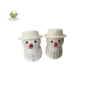 Décorations de Noël en rotin de qualité supérieure, ornements suspendus tissés à la main en matériau naturel pour la décoration de l'arbre de Noël - Product Image 1