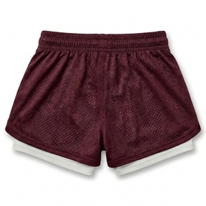 Etiqueta Tejida para Colgar, 150GSM, Pantalones Cortos Deportivos 2 en 1 con Forro de Compresión, Etiqueta Privada OEM - Product Image 2