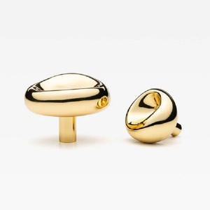Awesome Brass Cabinet Knob Round Furniture Shinny Gold Polished Durable Antirust Eco-Friendly Hotel Home <b>Kitchen</b> Drawer Wardrobe - Product Image 3