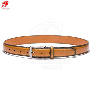 Wholesale Premium Genuine Men Leather <b>Belt</b> Designed With Smooth Leather Finish Adjustable <b>Buckle</b> For Casual Office Use - Product Image 2