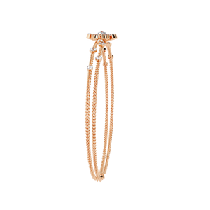 AMBER JEWELS 18k <b>Solid</b> <b>Gold</b> Natural Stone Flower Chain Bracelet Unisex Hiphop Style Claw Setting Wedding Gift - Product Image 3