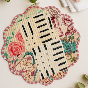 Set de table moderne personnalisable en coton matelassé imprimé léopard patchwork, fin, réversible, lavable en machine, multi-formes - Product Image 1