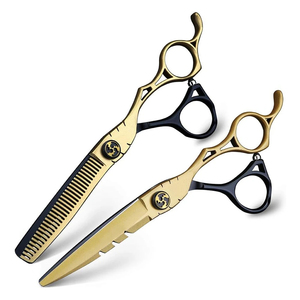 Kit de rasoirs de coiffure en acier inoxydable allemand de qualité supérieure 2026, couleur or et noir, ciseaux de coupe de cheveux pour barbier - Product Image 1