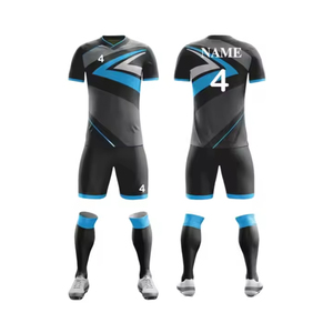 Maillot de football respirant à motif 3D imprimé par sublimation personnalisé avec numéro et logo frontal pour ensembles d'uniformes de football pour hommes adultes - Product Image 5