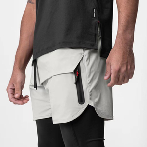 Pantalones Cortos Deportivos para Hombre, de Secado Rápido, Transpirables, con Cordón, para Correr, Entrenamiento, Color Sólido - Product Image 2