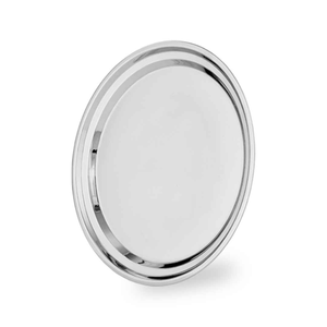 Assiettes rondes en acier inoxydable, 2 pièces, argent poli, assiettes de service en métal, vaisselle durable - Product Image 3