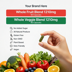 Suplementos de Frutas y Verduras de Marca Privada Hechos con Superalimentos Integrales y 90 Cápsulas de Vegetales y 90 de Frutas - Product Image 5