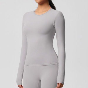 Gym Fitness High Compression Breathable Four-Way Stretch Eco-Friendly Workout Active Clothing for Women <b>Long</b> <b>Sleeved</b> Yoga Set - Product Image 5