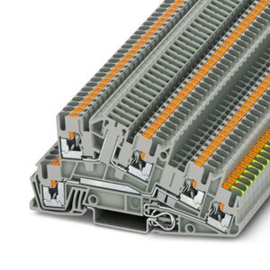 Bloque de terminales de protección de cerámica PTI 2,5-PE/L/TG de 100A y 3 polos con conexión por perno para instalación con resorte - Product Image 1