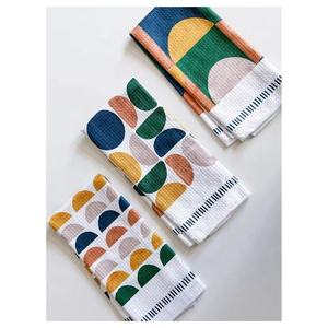 Tailles standard 50 x 70 cm, couleur personnalisée, imprimé animal, 3 pièces/ensemble, serviettes de cuisine en coton réutilisables, douces et écologiques - Product Image 6