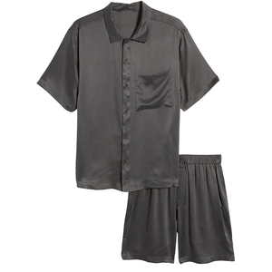 Pijamas de seda helada para hombre, de verano, manga corta, talla grande, holgados, conjunto de ropa de dormir para el hogar, con la mejor calidad, precio al por mayor, OEM - Product Image 4