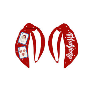 Serre-tête en tissu gingham de Noël avec motif de Noël et de rennes, accessoire de cheveux festif pour les fêtes de Noël et les événements thématiques - Product Image 2