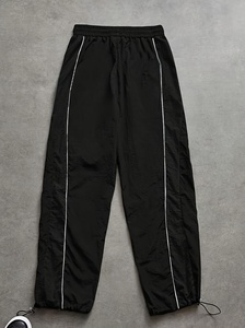 Premium Customizable Men's White Baggy Wide Leg Pants Black Side Insert Panels Fashion Streetwear <b>Joggers</b> - Product Image 2