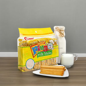 LIBRA PINGO Milk Stick Galletas Sabor cremoso 414G HALAL ISO Bolsa de bolsita de sabor dulce Embalaje FMCG Vietnam Versión amarilla - Product Image 1