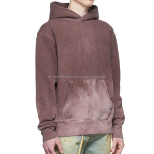 DEC Factory Oversized <b>Brown</b> Hoodie Custom Vintage French Terry Men Sweatshirt Cotton Pullover Logo Print Acid Washed Hoodies Men - Product Image 2