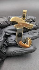 Colgante Letra J Iced Out con Acabado Bicolor, Joyería Hip Hop, Charm Inicial Personalizado, Moissanita VVS, Pieza de Moda Unisex - Product Image 4