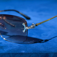 Nouvelle arrivée 925 argent personnalisé Moissanite diamant lunettes de soleil lunettes de soleil de haute qualité pour hommes femmes