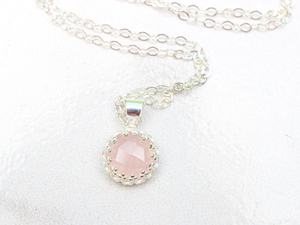 Sterling Silver Rose Quartz Necklace Minimalist Jewelry Gift For Him Handmade Pendant Wholesale Supplier - Product Image 5