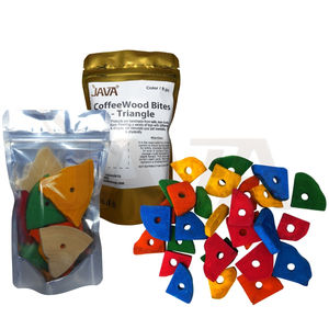 Jouets classiques faits à la main pour petits animaux, hamsters, lapins, en bois de café, rondes, pour mâcher - Product Image 1