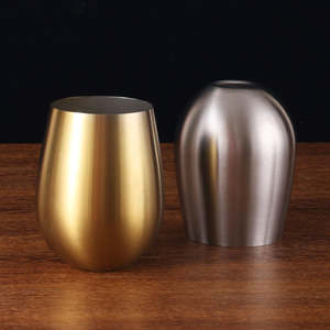 Copa de Vino sin Tallo de Acero Inoxidable, Copa en Forma de Huevo, Color Arcoíris, Cobre, Oro, Plata, Negro, Copa de Vino Metálica para Fiestas - Product Image 5