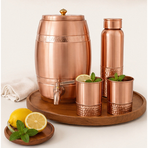 Ensemble distributeur d'eau en cuivre martelé pur avec réservoir de stockage et robinet anti-fuite pour la décoration de la cuisine domestique, commandes en gros personnalisables - Product Image 6