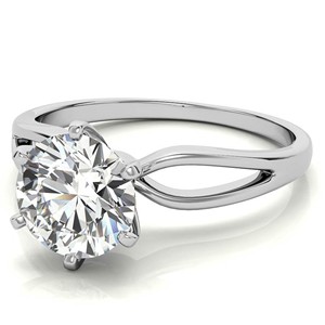 Custom Moissanite <b>Ring</b> 925 Sterling <b>Silver</b> Round Brilliant Cut Split Shank Engagement <b>Ring</b> 6 Prong <b>Solitaire</b> Moissanite <b>Ring</b> - Product Image 3