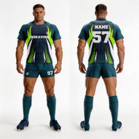 Camiseta de Rugby con Logotipo Personalizado, Uniforme de Equipo, Camiseta Sublimada, Ropa Deportiva, Kit de Entrenamiento y Partido, OEM, Ropa de Entrenamiento y Partido Personalizada
