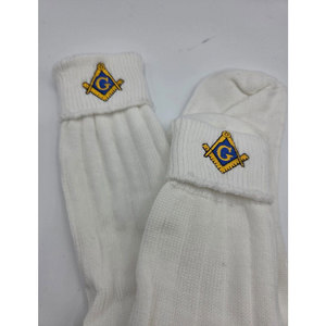 <b>Hot</b> Sell Scottish Masonic Design White Kilt Hose <b>Socks</b> Custom Handmade Highland Tartan Wear <b>Socks</b> Accessories - Product Image 3