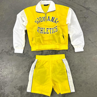 Ensemble de survêtement GIOVANAL pour homme, veste et short rouge et blanc, style sportif, fermeture éclair quart de tour, en satin, tenue de printemps