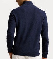 Suéter de Punto para Hombre, 100% Algodón, Cuello Redondo, Cierre de Cremallera, Manga Larga, Textura Suave, Ligero, para Otoño