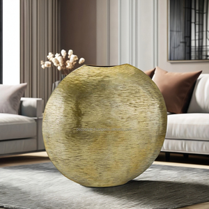 <b>Gold</b> Hammered Aluminum <b>Vase</b> for Table Decore Home Decore Living Room - Product Image 4