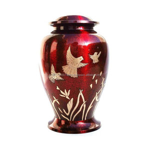 Urne funéraire américaine de haute qualité en laiton, design Meena personnalisé, 10 pouces, souvenir funéraire pour cendres humaines et d'animaux - Product Image 3