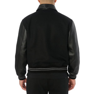 Servicio OEM de Bordado Personalizado del Fabricante, Chaqueta Avirex de Piel de Oveja de Alta Gama, Chaqueta de Invierno Personalizada de Cuero Genuino para Hombre con Cuello Alto - Product Image 4