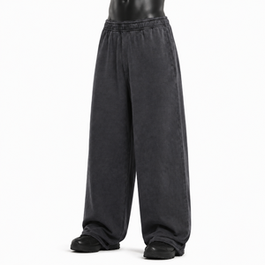 2026 Latest Arrival Vintage Washed Baggy Sweatpants <b>Men</b> Oversized <b>Wide</b> <b>Leg</b> Streetwear <b>Trousers</b> Custom Logo Custom Print - Product Image 3