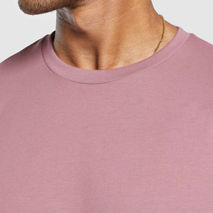 T-shirt rose à manches courtes et col rond pour homme, coupe classique, style jersey décontracté, 100 % coton respirant, couleur unie - Product Image 5